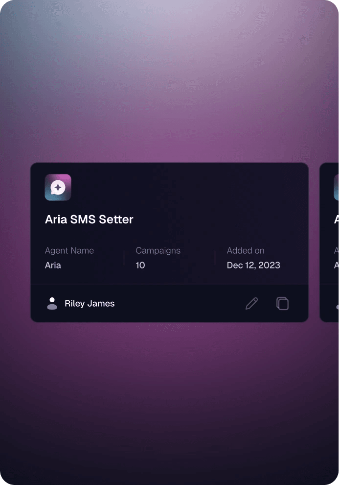 Zian AI agent card for Aria SMS Setter