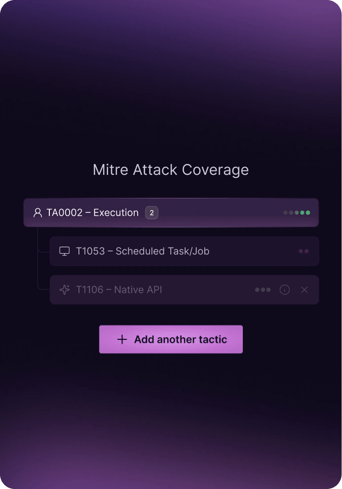 Rilevera MITRE ATT&CK coverage picker
