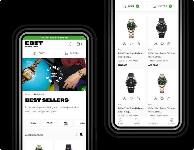 EDIT mobile best sellers and filtered watch list