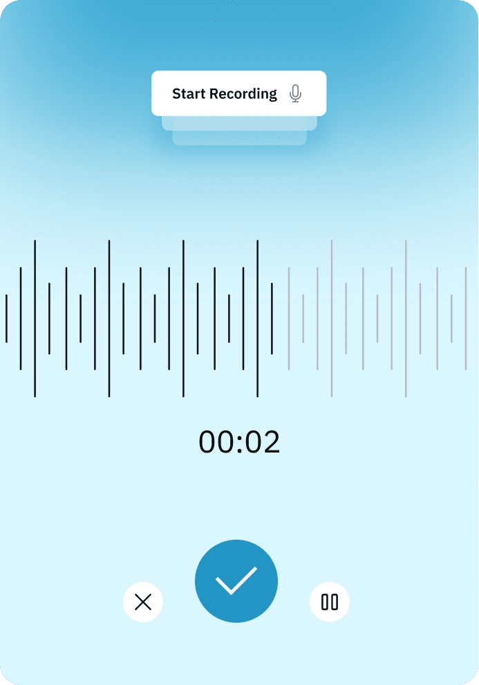 Bast voice recording screen with a waveform