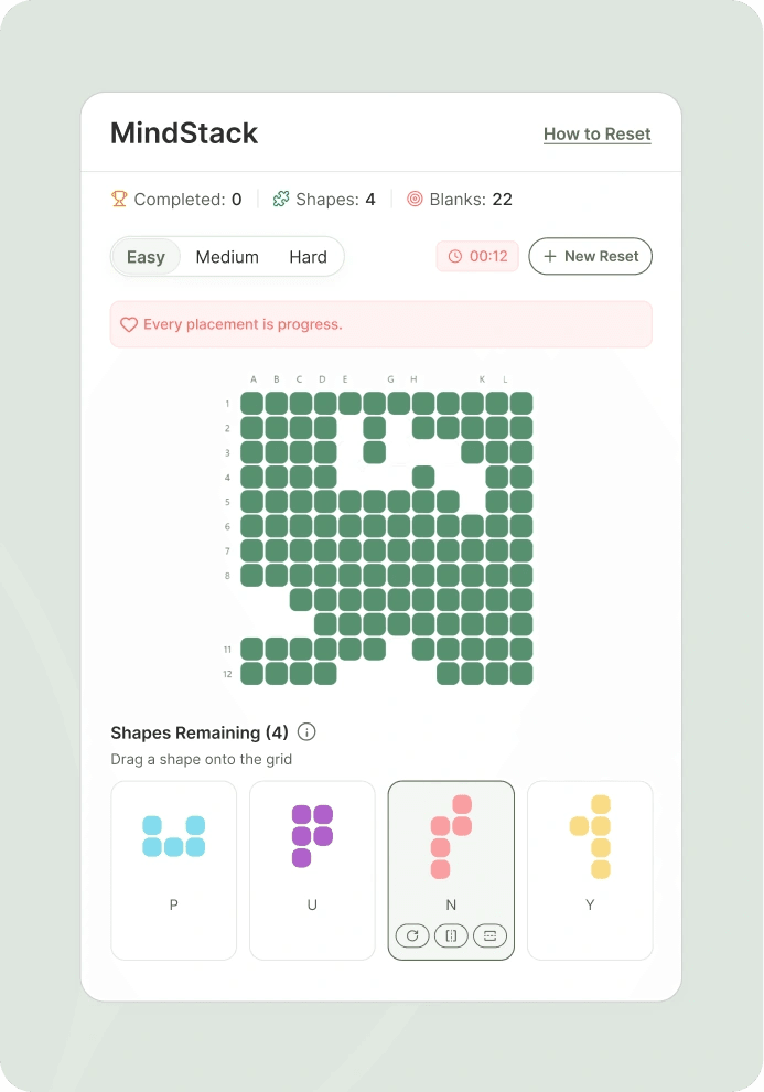 Psyquility MindStack shape puzzle
