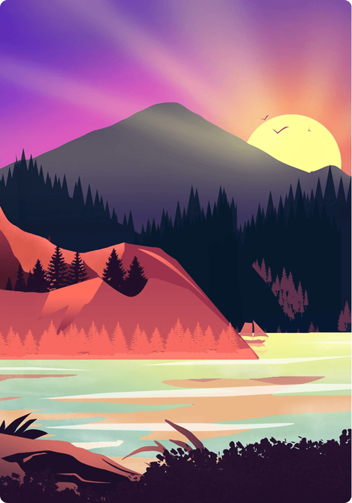 MentalFit sunset mountain illustration