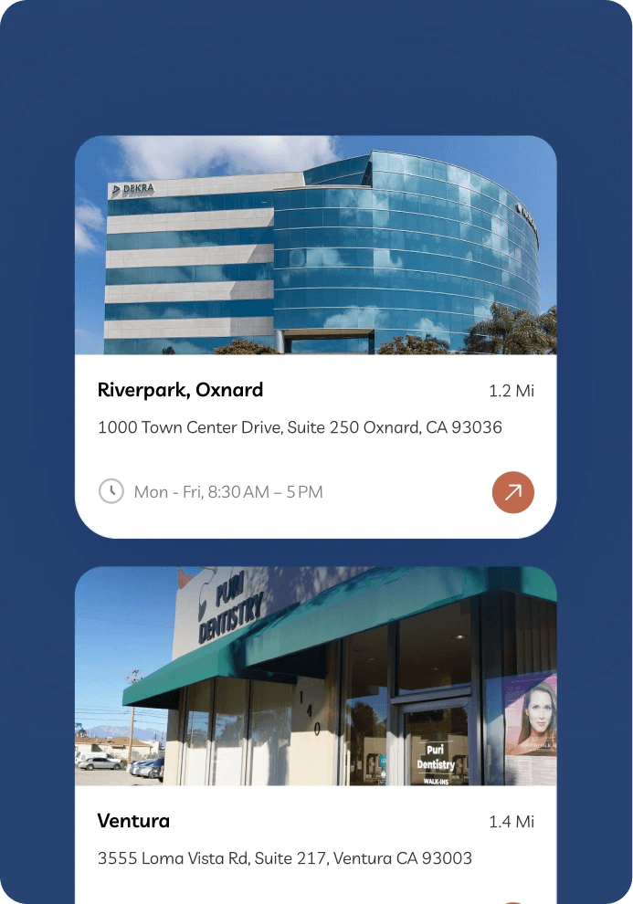 Clove clinic locations with distance and opening hours