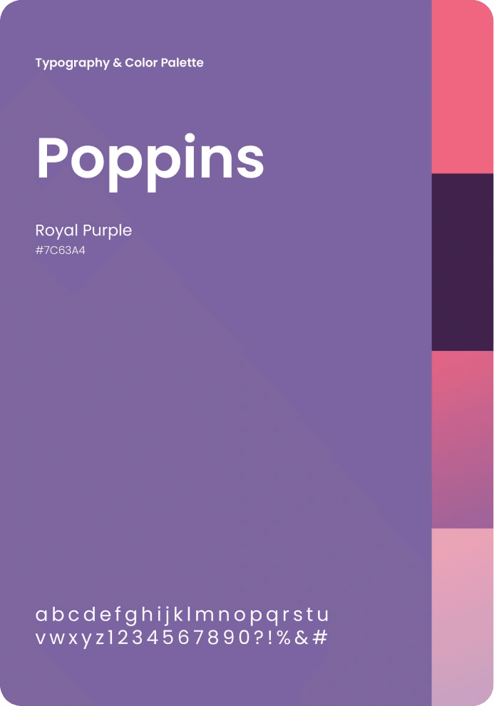 MentalFit typography and colour palette: Poppins and Royal Purple