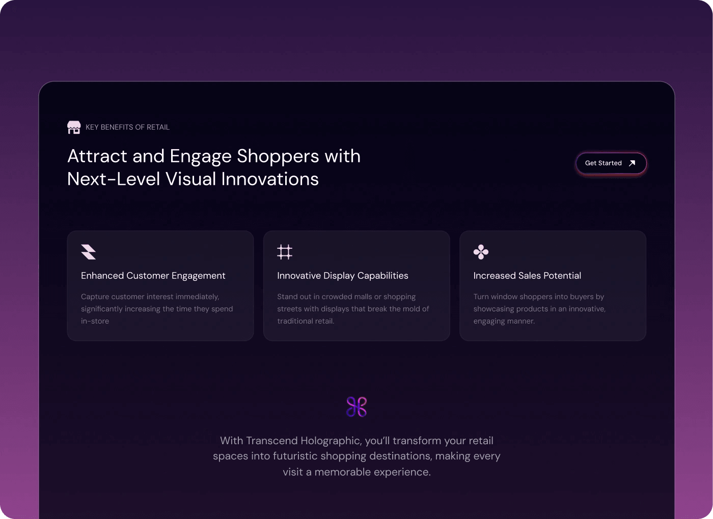 Transcend retail section: Attract and Engage Shoppers with Next-Level Visual Innovations