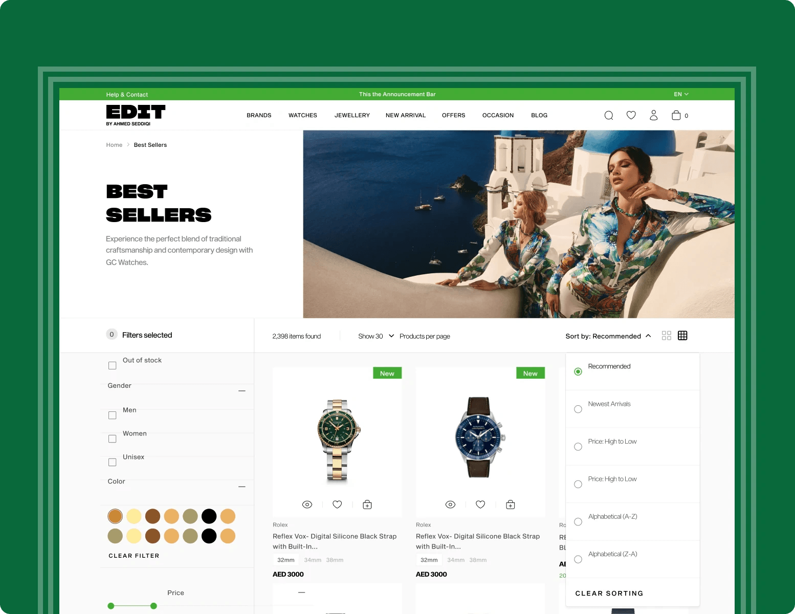 EDIT best sellers collection with filters