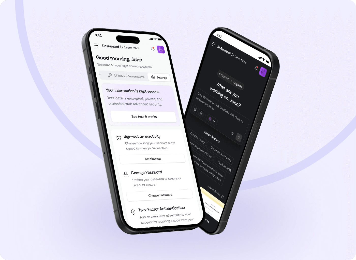 Irys mobile app: dashboard, security settings and the AI assistant