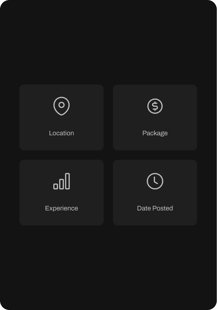 Paid Media Jobs filters: location, package, experience and date posted
