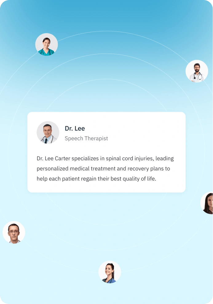 Bast care team profile card for a speech therapist
