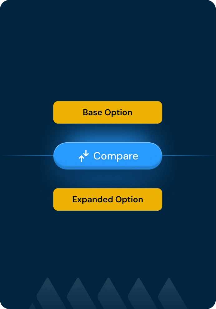 Eolus AI compare control between base and expanded options