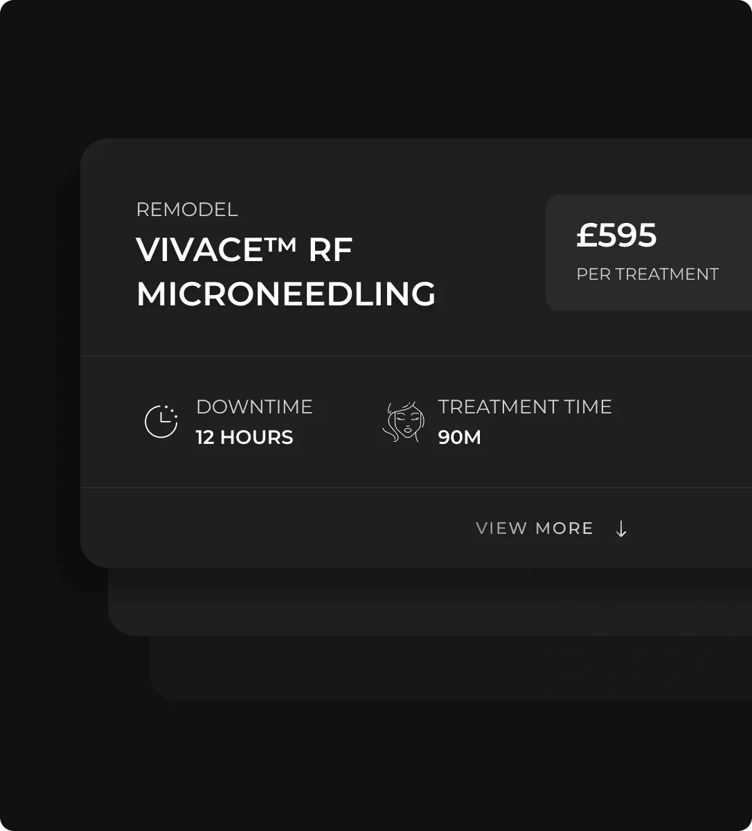 HUM2N treatment card for Vivace RF microneedling