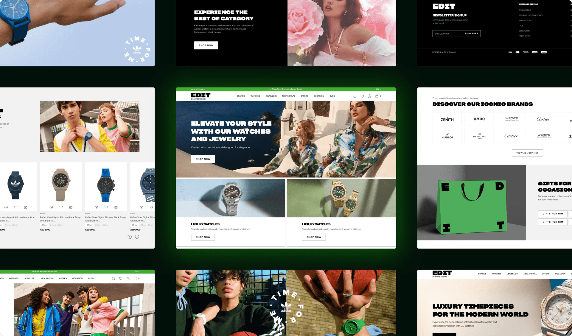 EDIT pages laid out in a grid